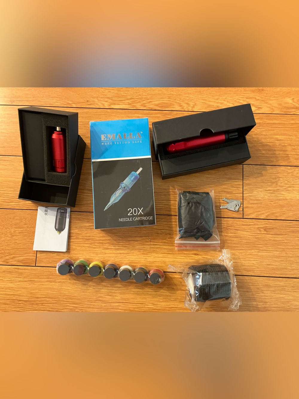 YUELONG Tattoo Pen Kit, Red, NEW